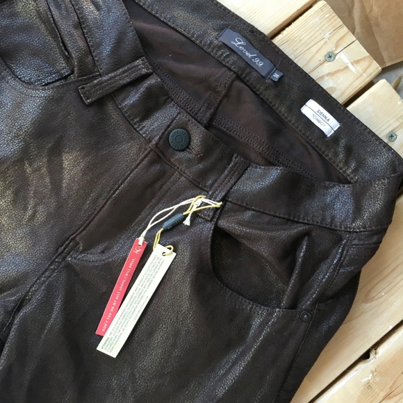 NWT Level 99 Sienna Tomboy Faux Leather Pants 28 - Picture 6 of 8